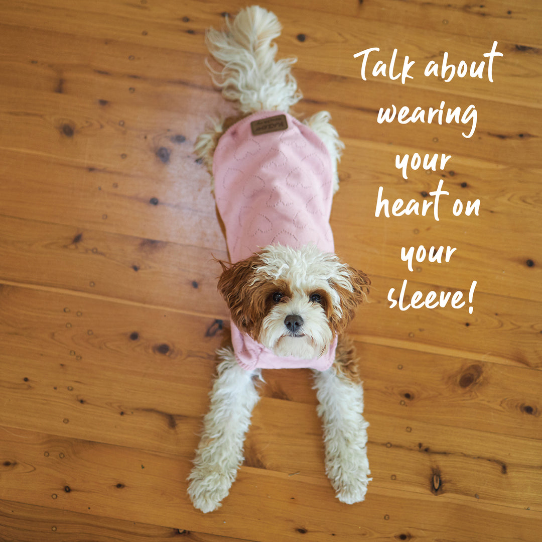 Heart Knit Dog Jumper - Pink