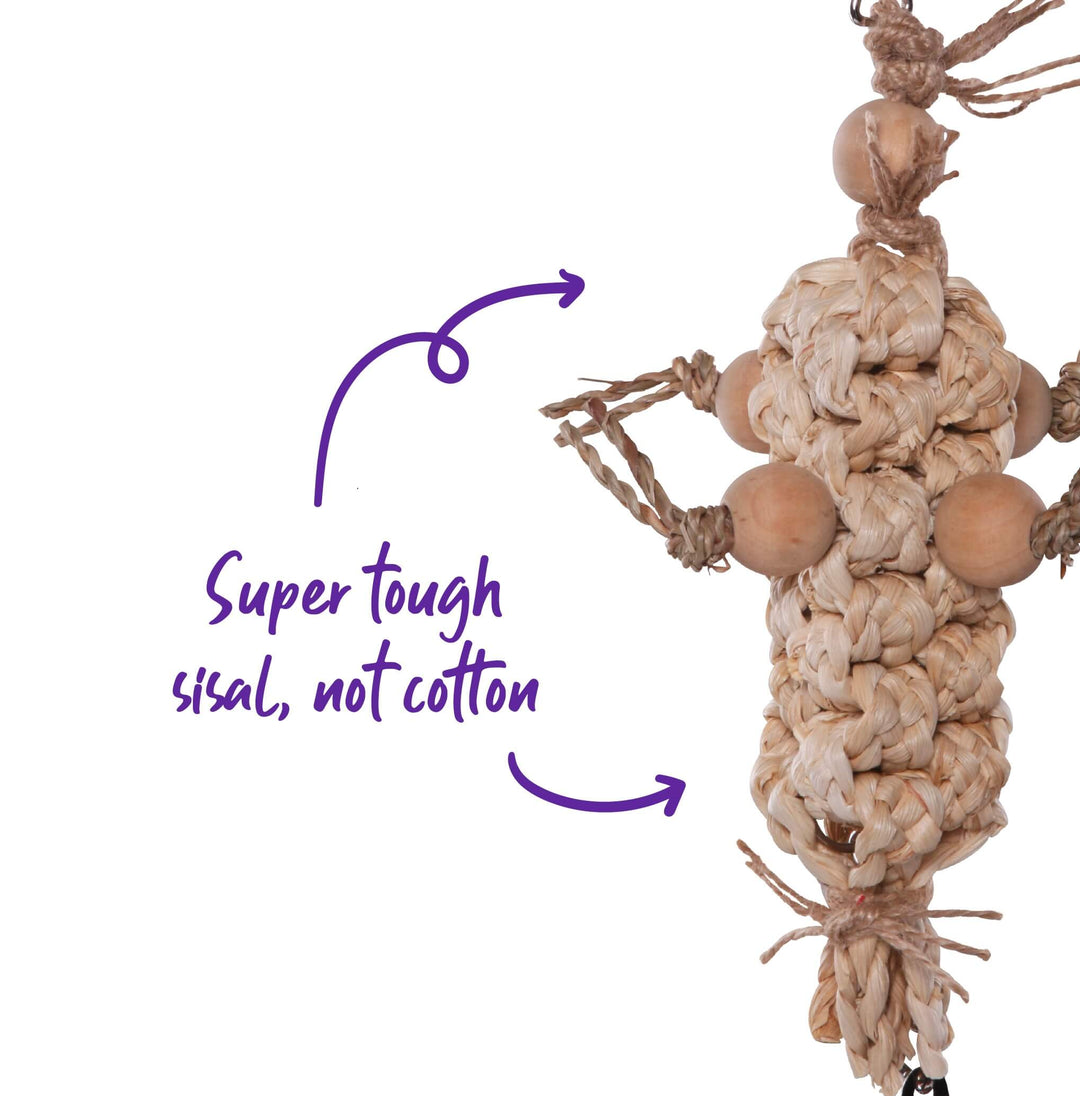 Natural Pacifier with Beads Bird Toy