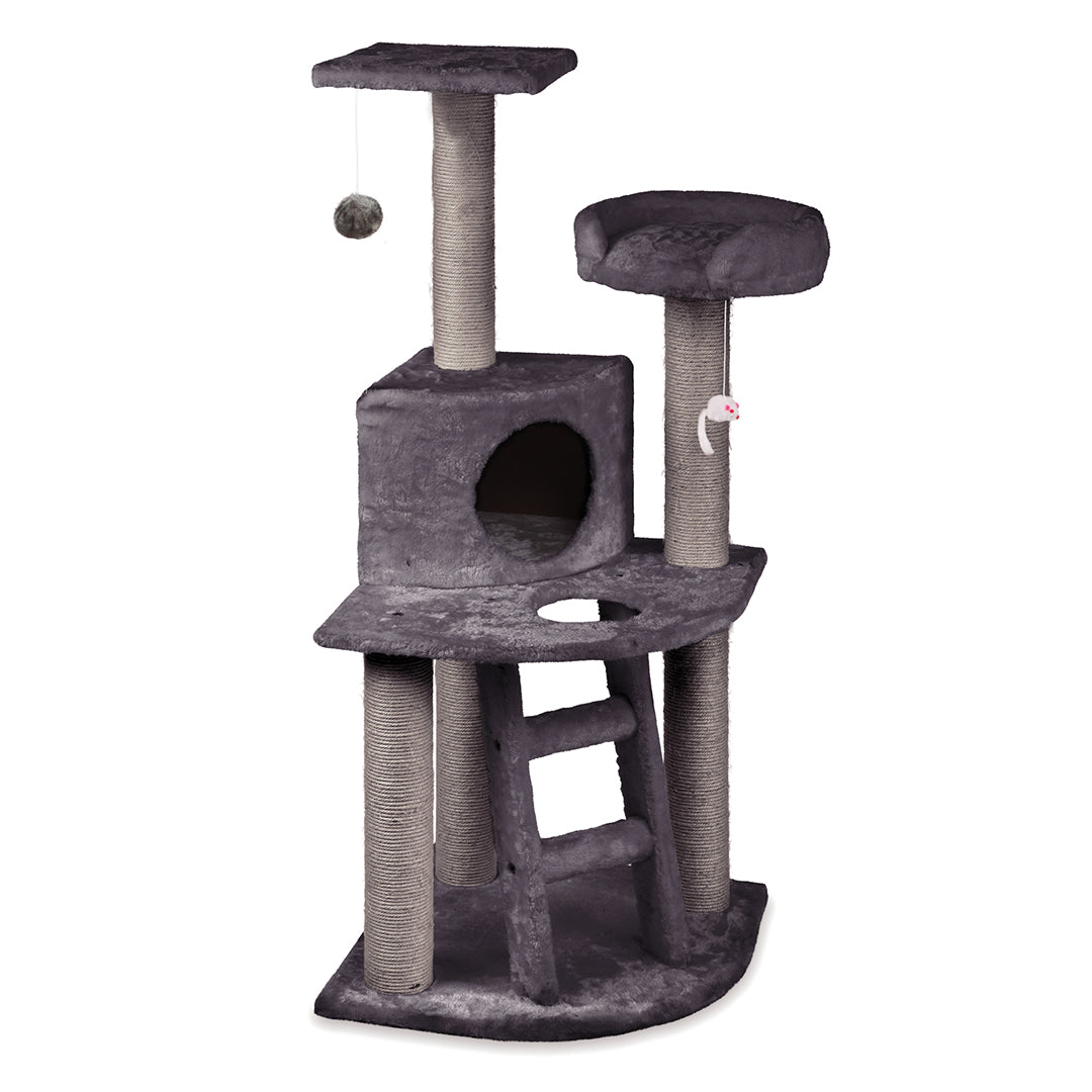 Corner 3 Level Cat Playground - Charcoal