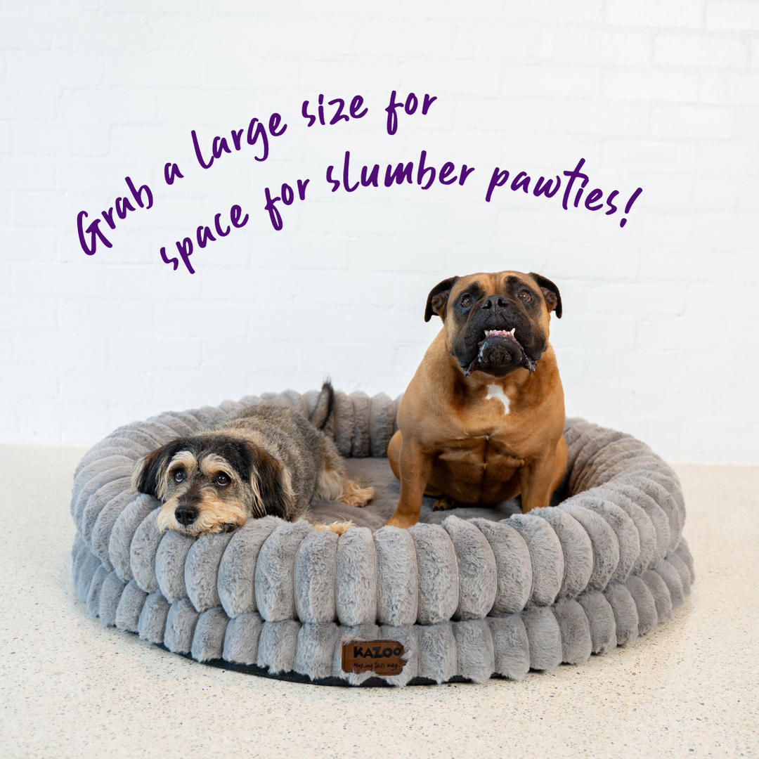 Donut Snuggle Dog Bed - Warm Grey