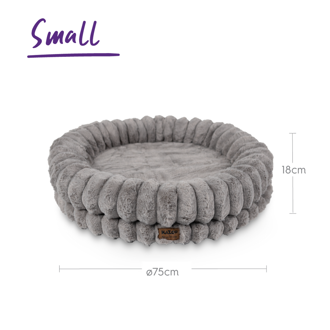 Donut Snuggle Dog Bed - Warm Grey