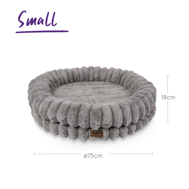 Donut Snuggle Dog Bed - Warm Grey