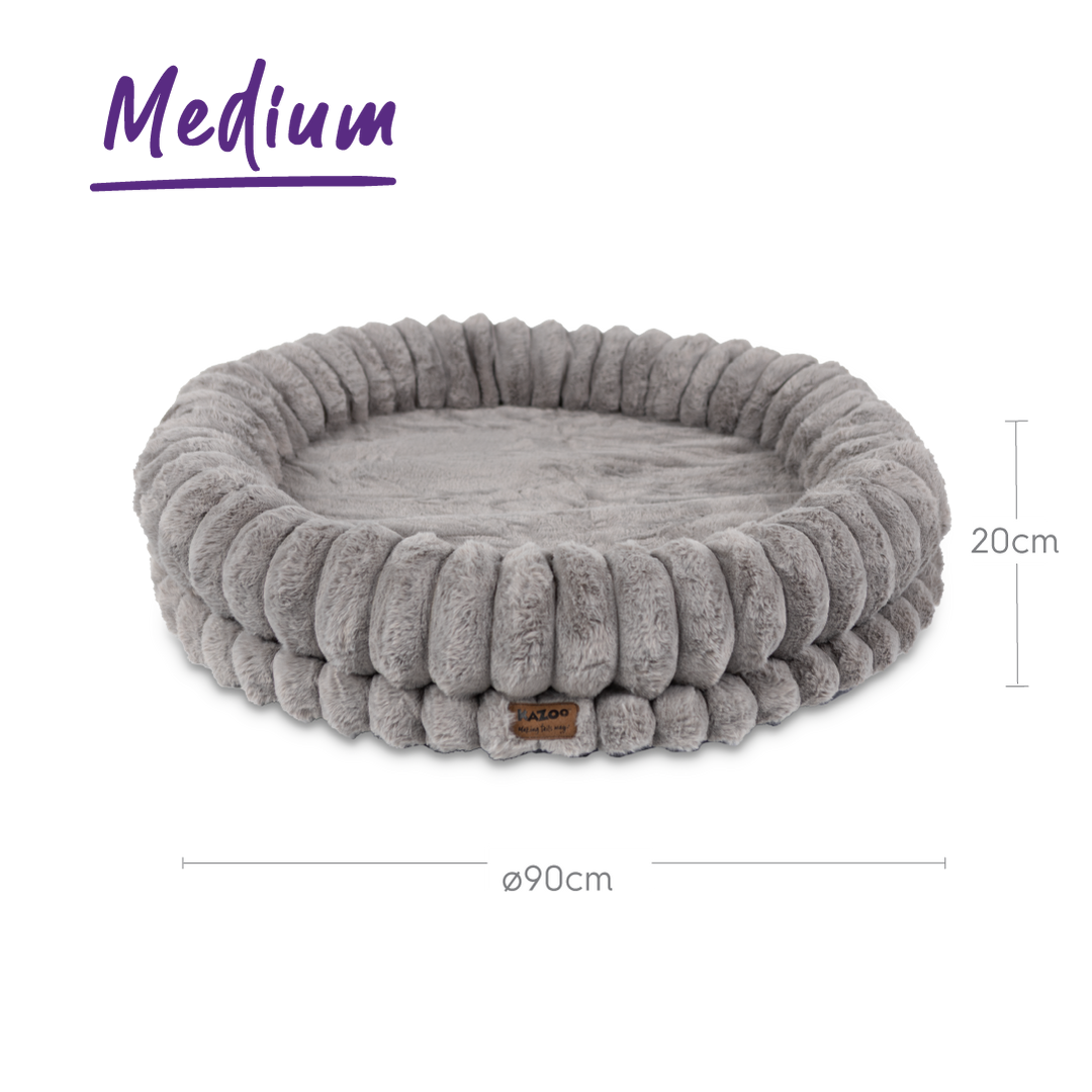Donut Snuggle Dog Bed - Warm Grey