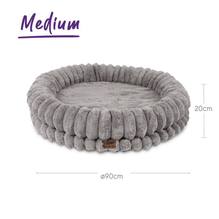 Donut Snuggle Dog Bed - Warm Grey
