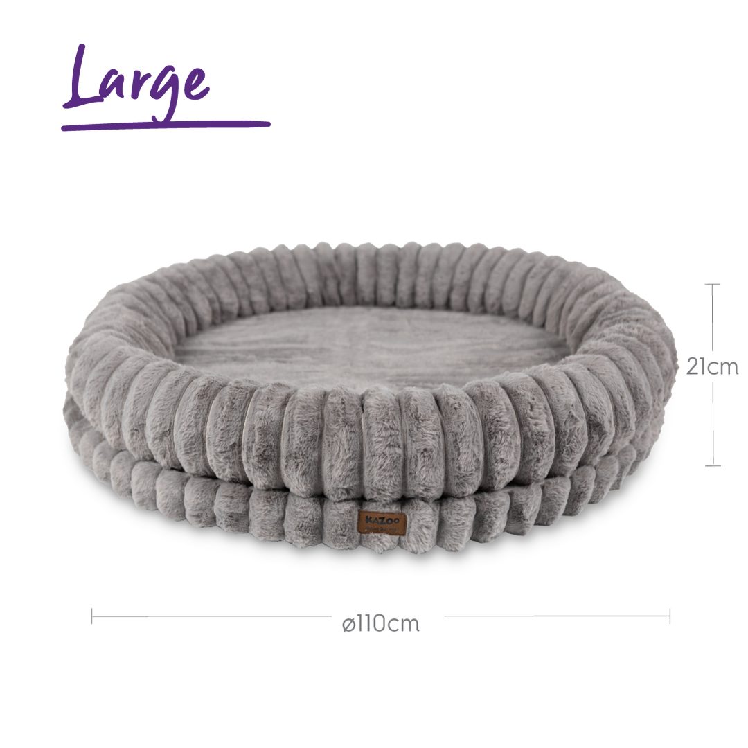Donut Snuggle Dog Bed - Warm Grey