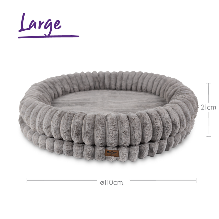 Donut Snuggle Dog Bed - Warm Grey