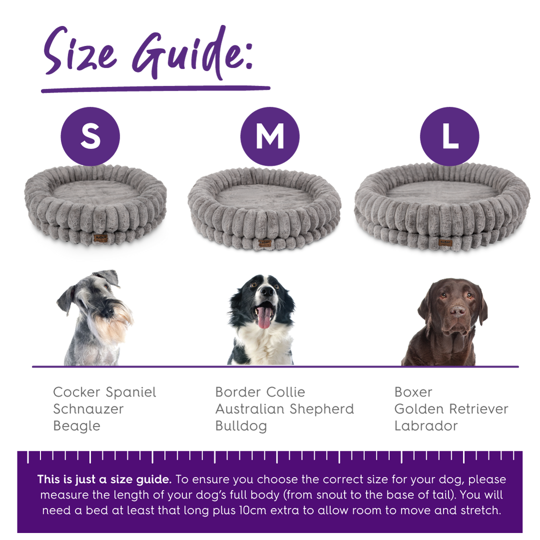 Donut Snuggle Dog Bed - Warm Grey