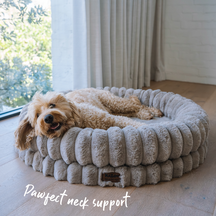 Donut Snuggle Dog Bed - Beige