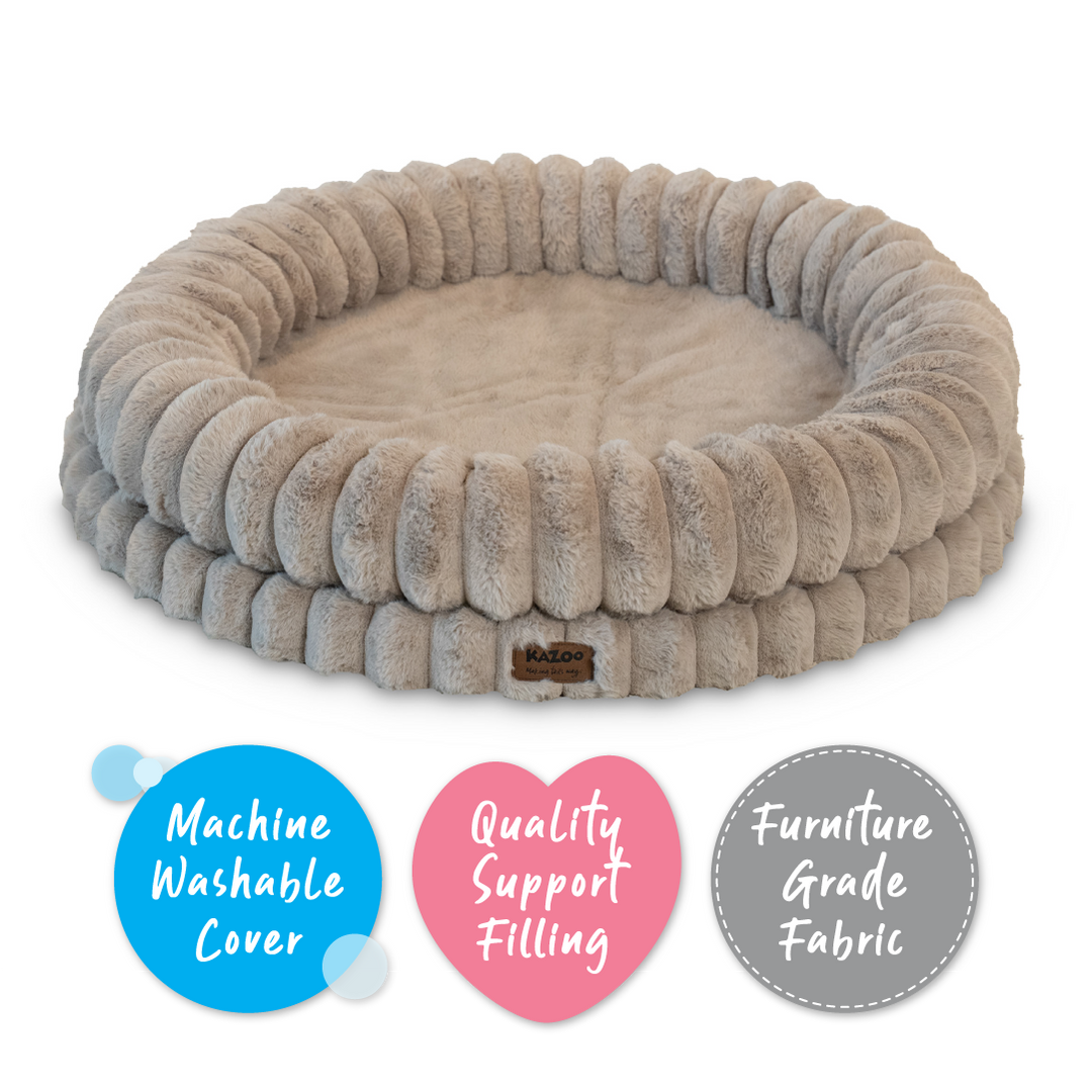 Donut Snuggle Dog Bed - Beige