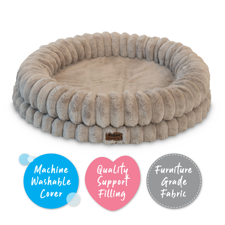 Donut Snuggle Dog Bed - Beige