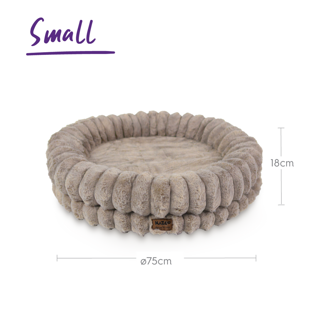 Donut Snuggle Dog Bed - Beige