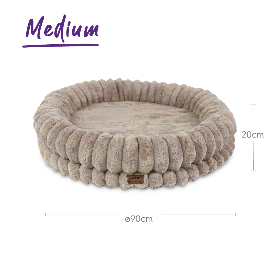 Donut Snuggle Dog Bed - Beige