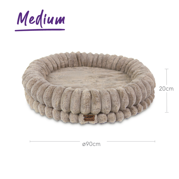 Donut Snuggle Dog Bed - Beige