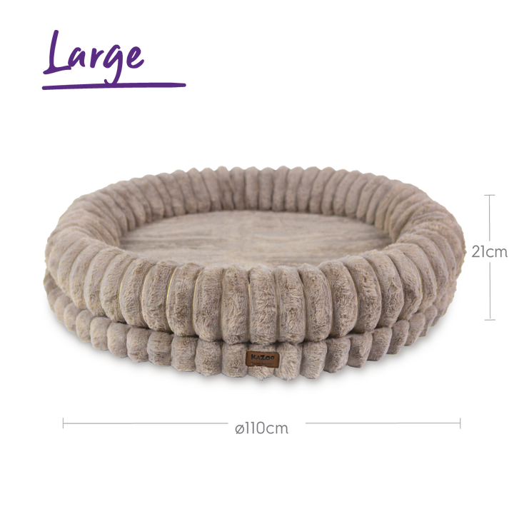 Donut Snuggle Dog Bed - Beige