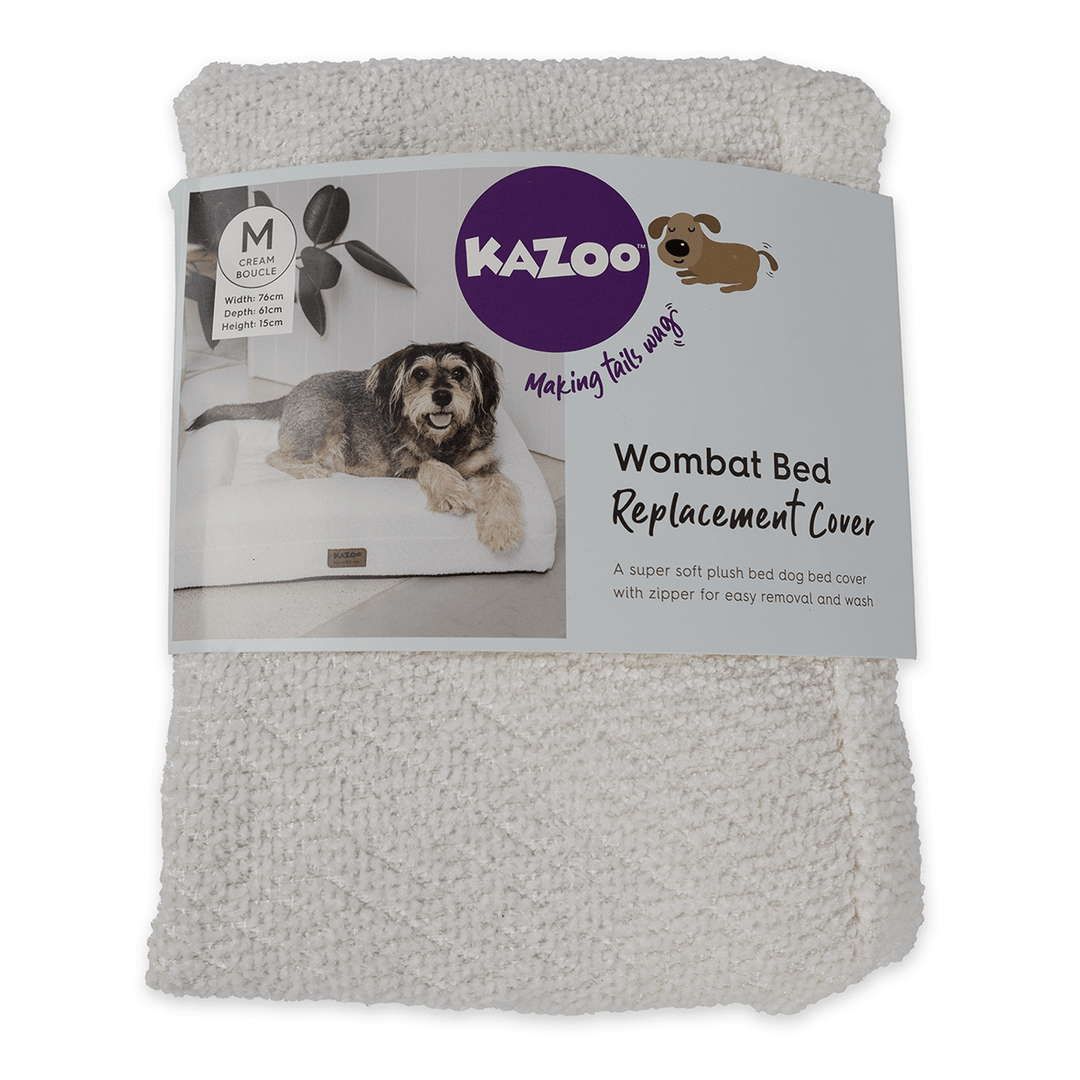 Wombat Dog Bed Replacement Cover - Cream Boucle