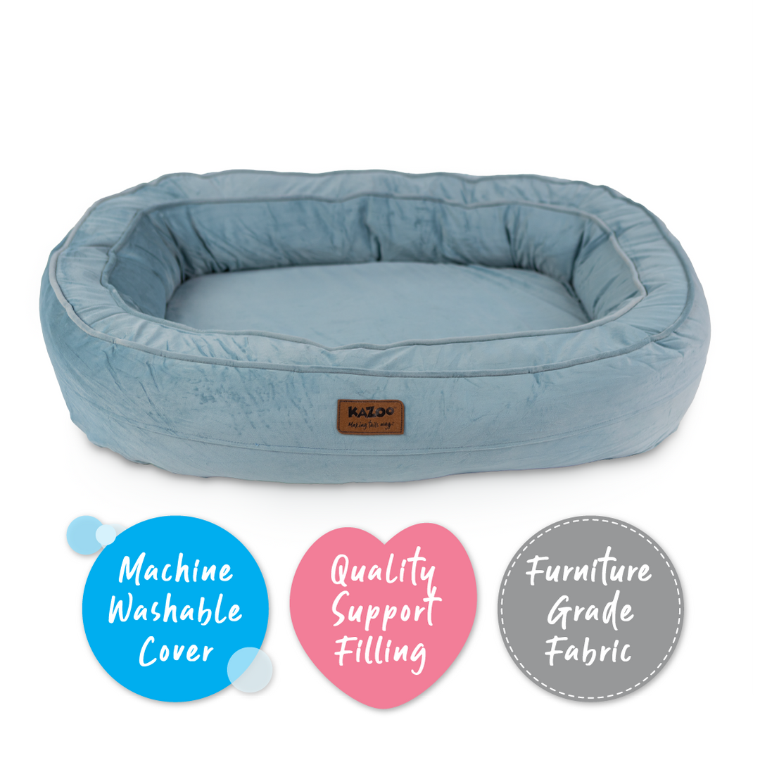 Loop Neck Support Dog Bed - Blue