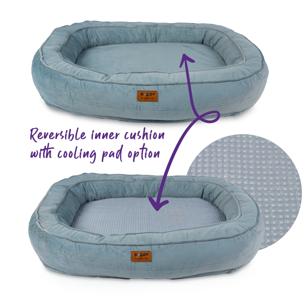 Loop Neck Support Dog Bed - Blue