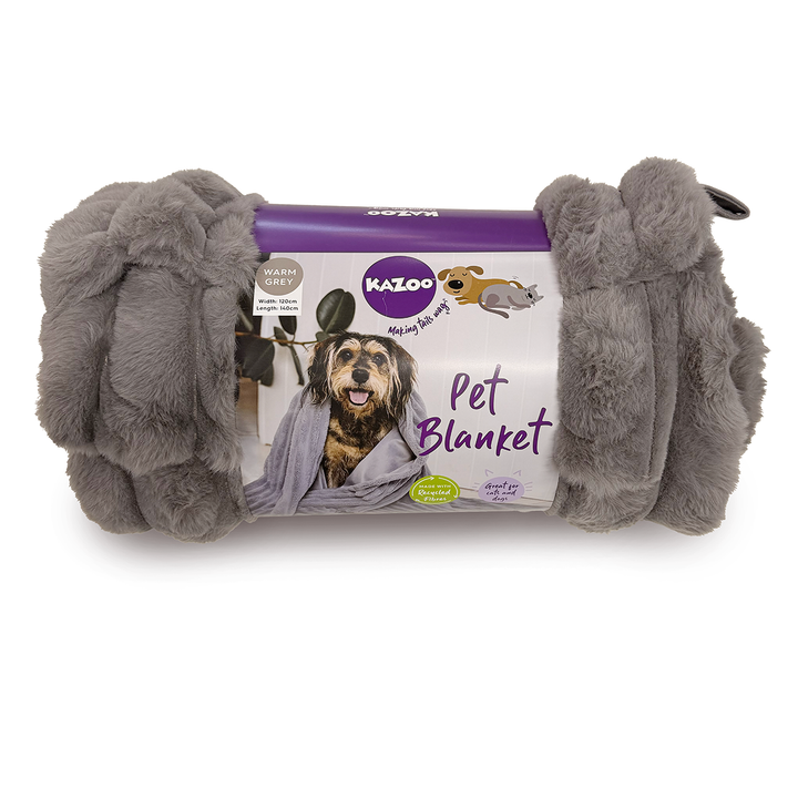 Ribbed Pet Blanket - Warm Grey