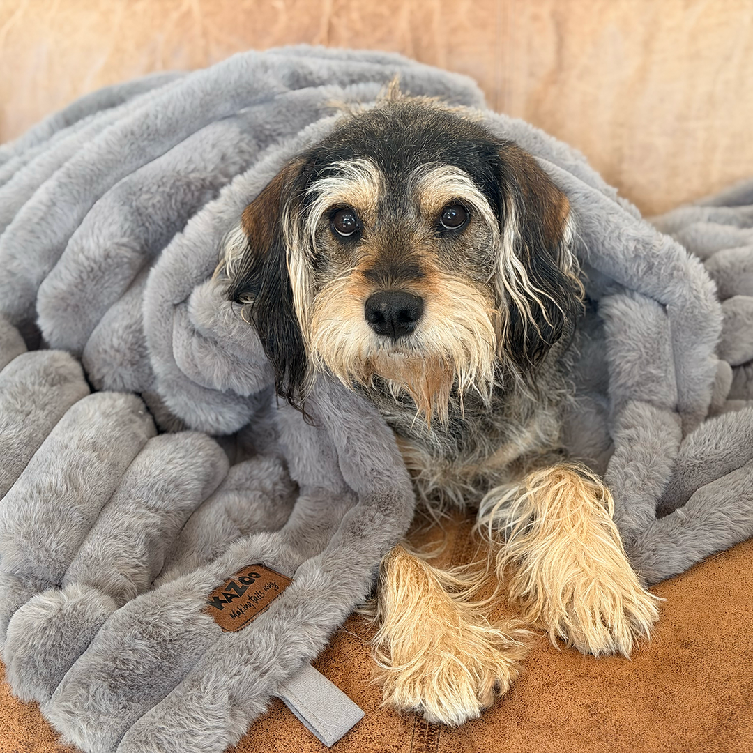 Ribbed Pet Blanket - Warm Grey