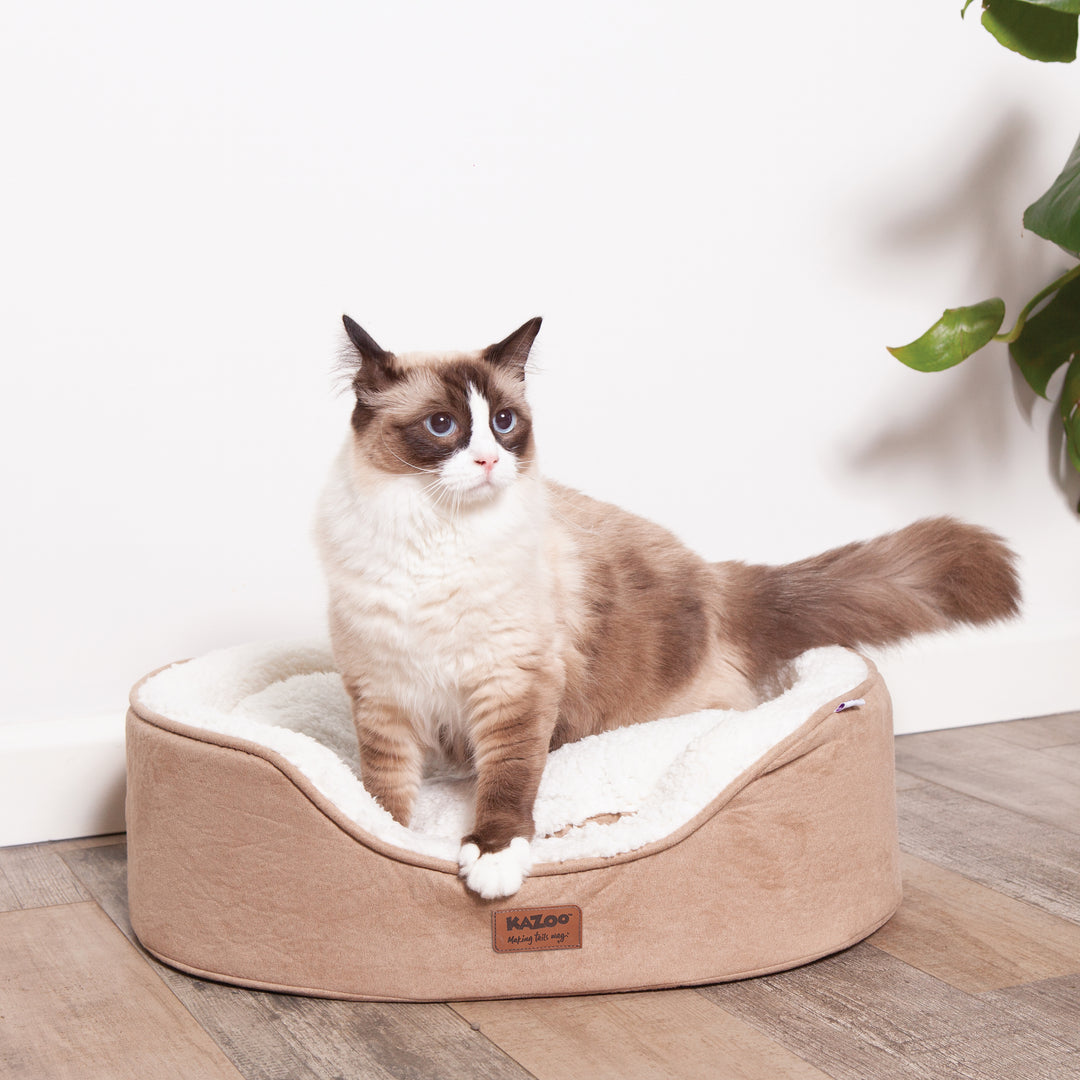 Manhattan Dog Bed - Coffee & White