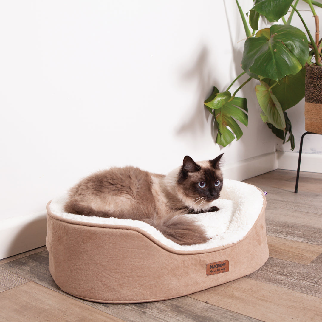 Manhattan Dog Bed - Coffee & White