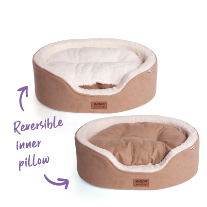 Manhattan Dog Bed - Coffee & White