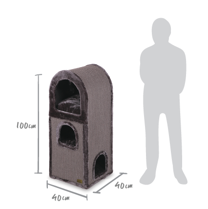 3 Chambers Cat Den - Charcoal