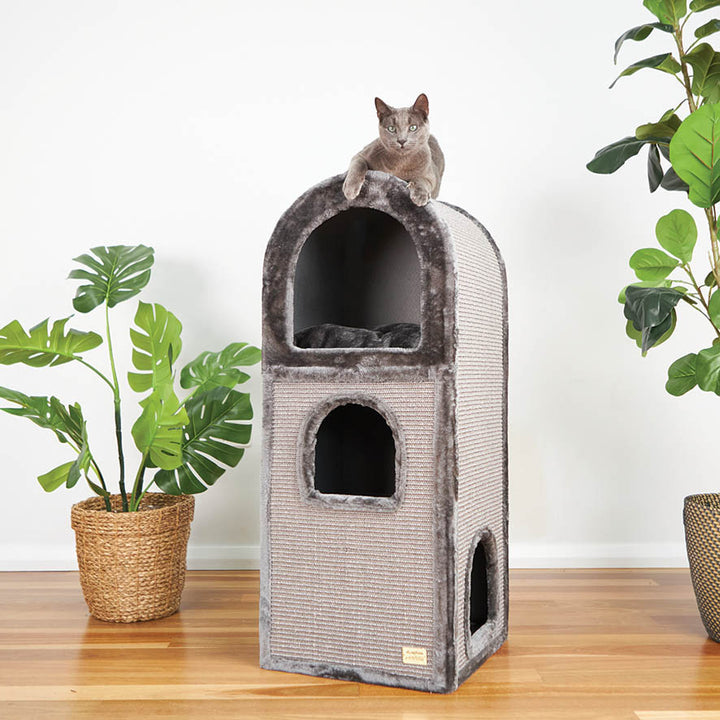 3 Chambers Cat Den - Charcoal