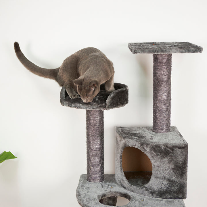 Corner 3 Level Cat Playground - Charcoal