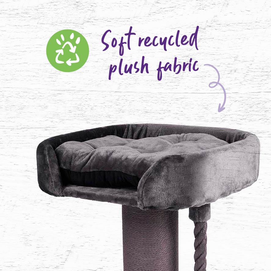 Eco Kitty High Bed Scratch Post Grey Kazoo Pet Co
