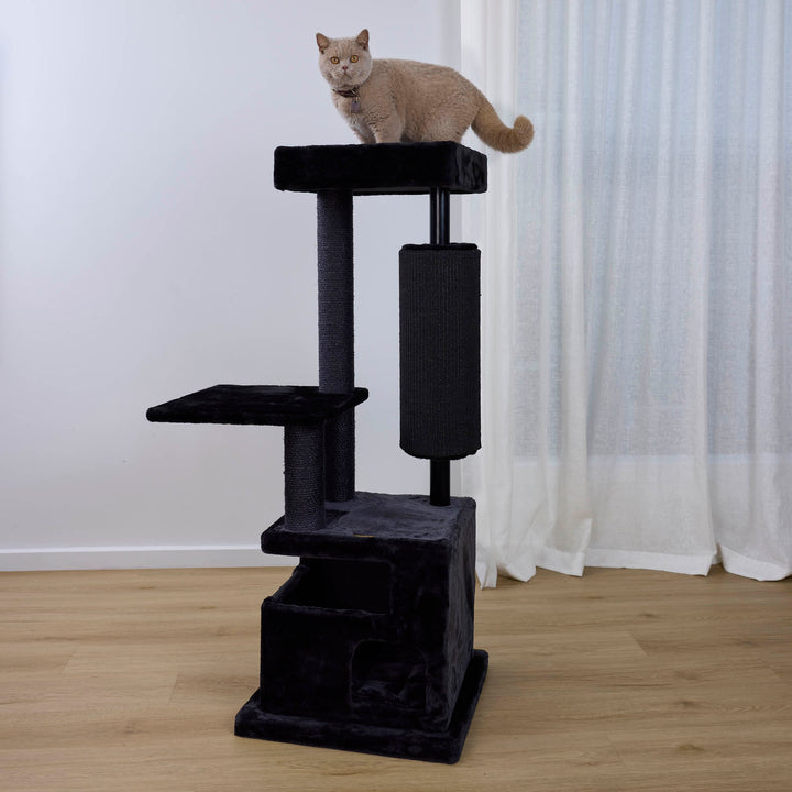 Kitty Scratch Barrel Cat Tree - Black
