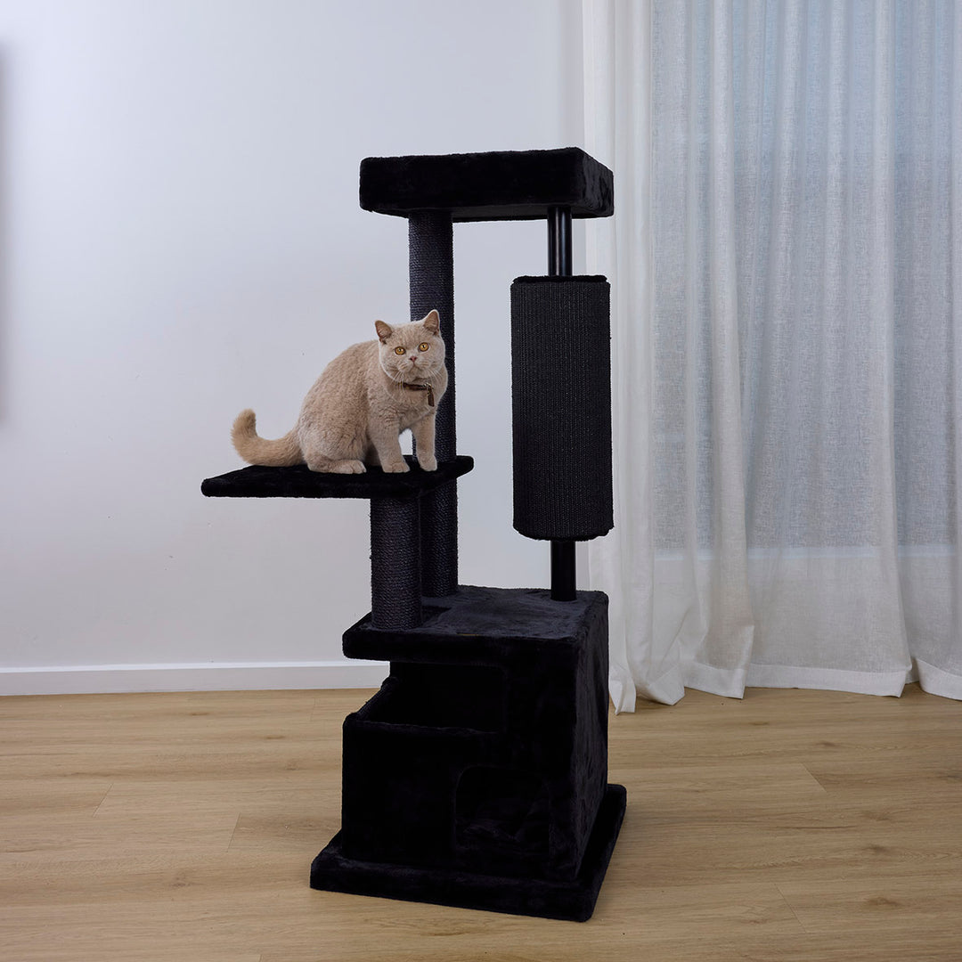 Kitty Scratch Barrel Cat Tree - Black