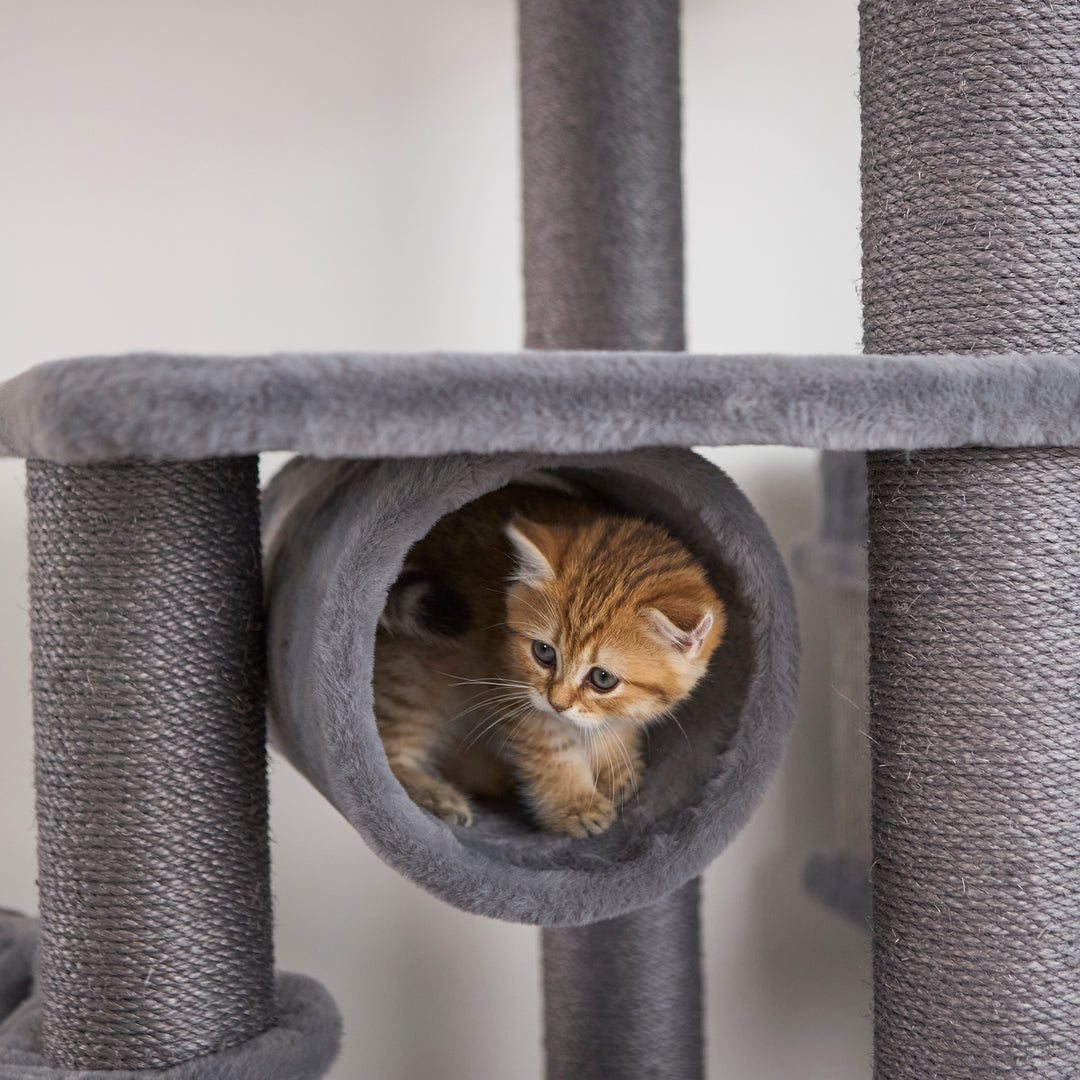 Hide & Climb Cat Tree - Grey