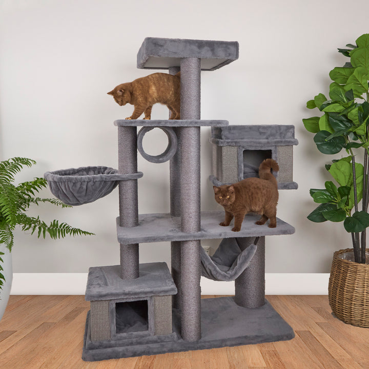 Hide & Climb Cat Tree - Grey