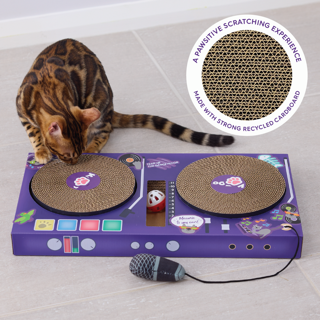 DJ Scratchez Cardboard Cat Scratcher