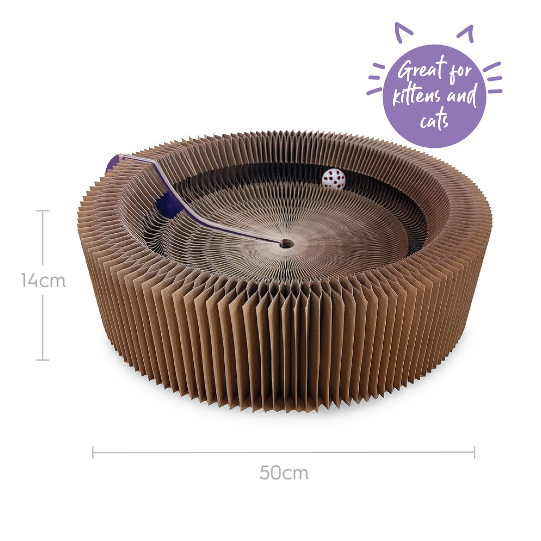 Kitty Accordion Cardboard Bed With Ball