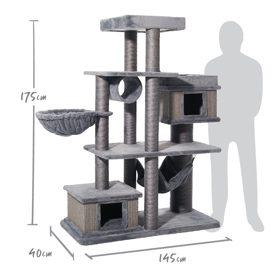 Hide & Climb Cat Tree - Grey