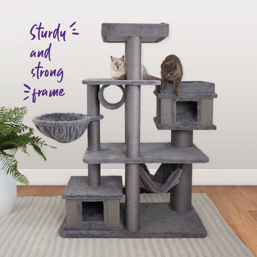 Hide & Climb Cat Tree - Grey