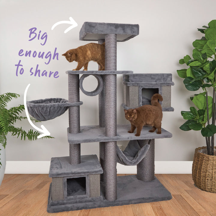 Hide & Climb Cat Tree - Grey