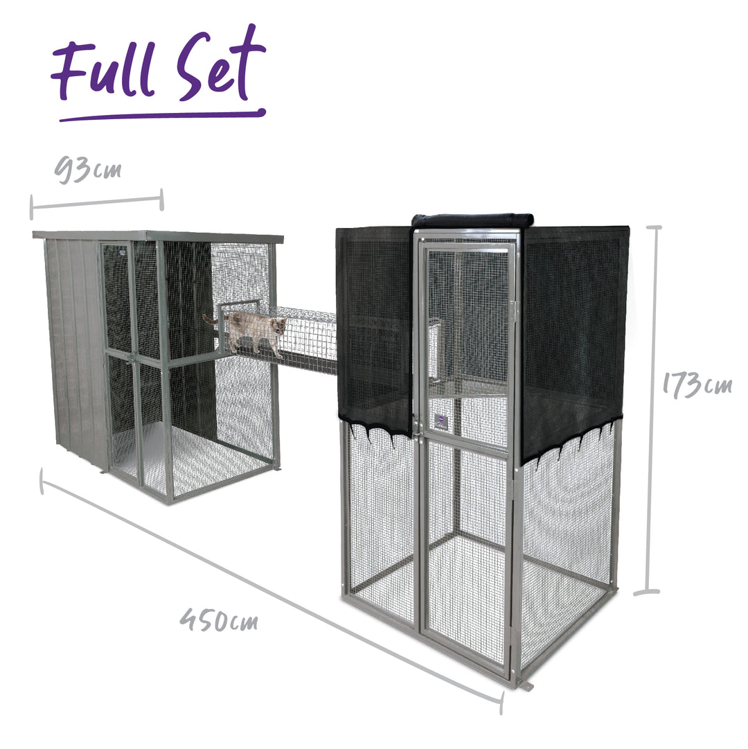 Outdoor Cat House Enclosure - Full Set