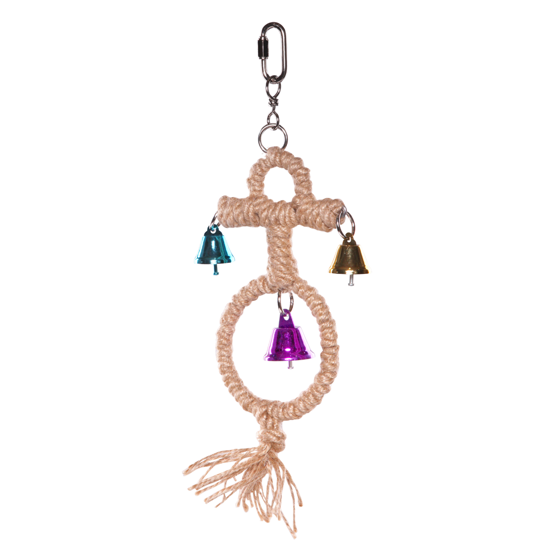 Round Rope Anchor with Bells - Kazoo Pet Co