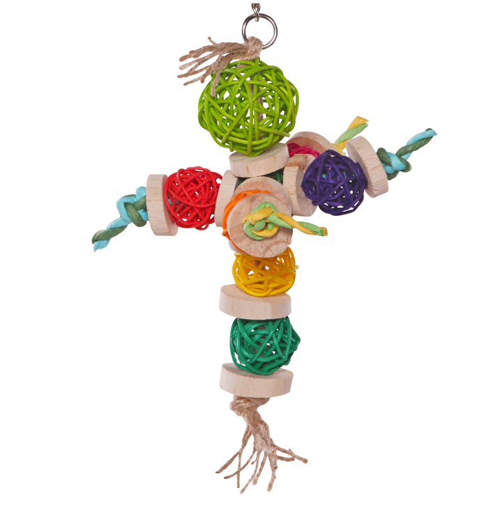 Colourful Wicker Balls with Decoration - Kazoo Pet Co
