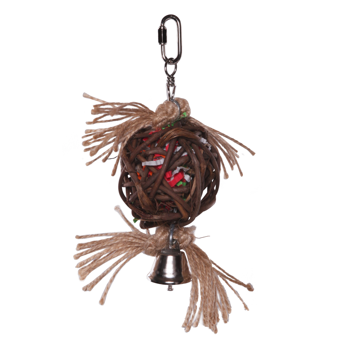 Hanging Wicker Ball with Bell - Kazoo Pet Co