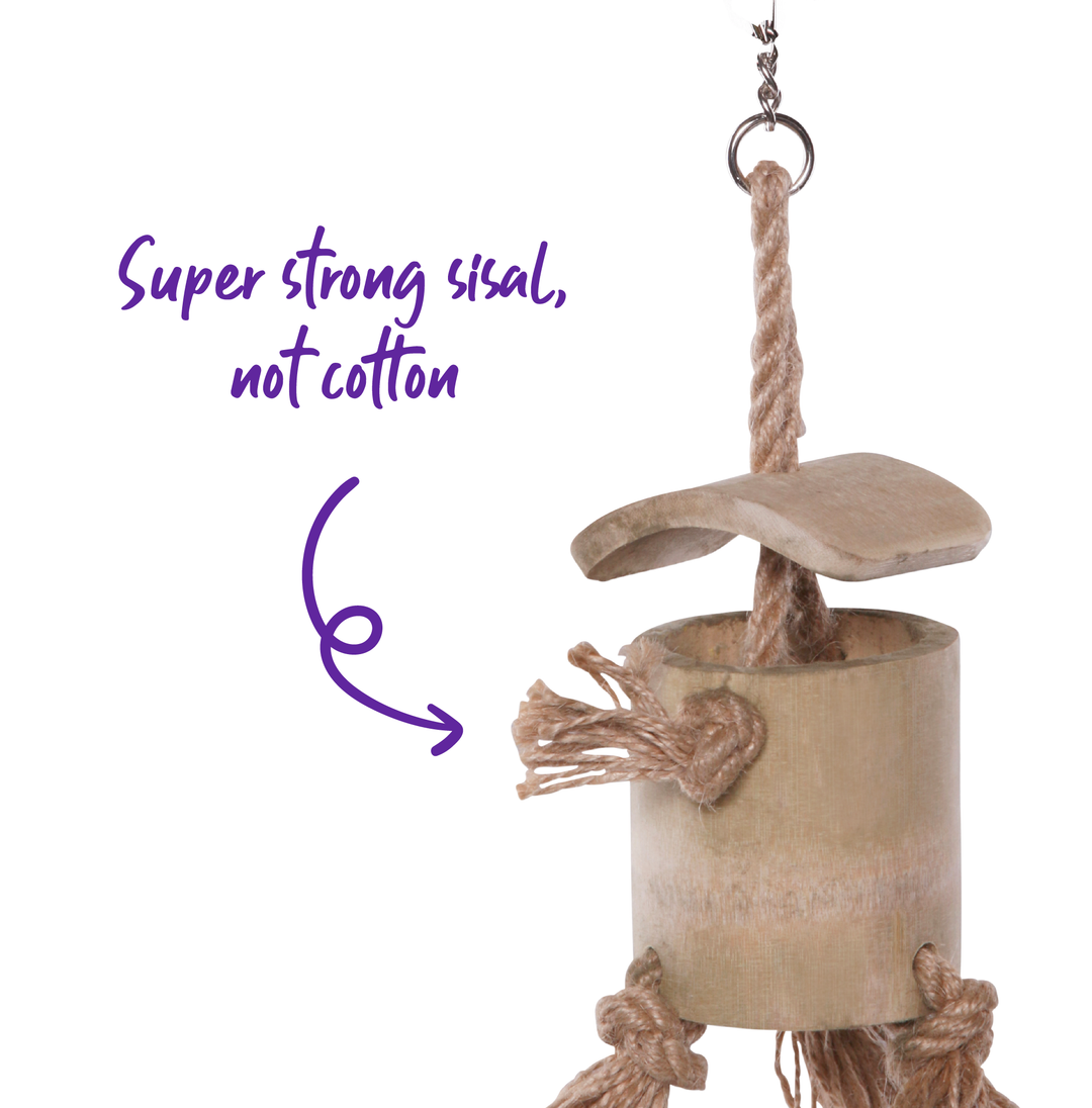Natural Wooden Well with Rope - Kazoo Pet Co