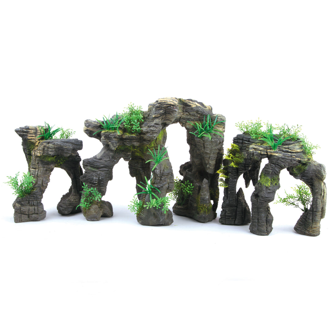 Greystone Arch With Plants - Small - Kazoo Pet Co