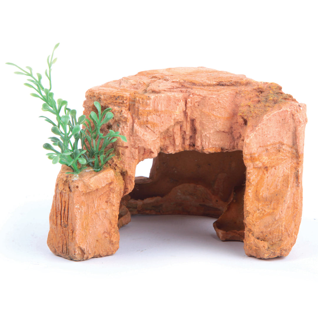 Sandstone Rock With Plant - Mini - Kazoo Pet Co