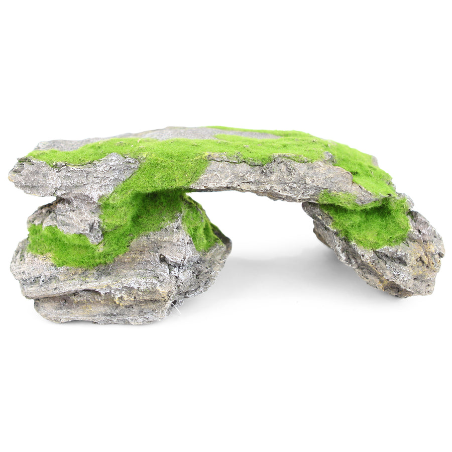 Natural Rock Bridge With Textured Moss - X Large - Kazoo Pet Co
