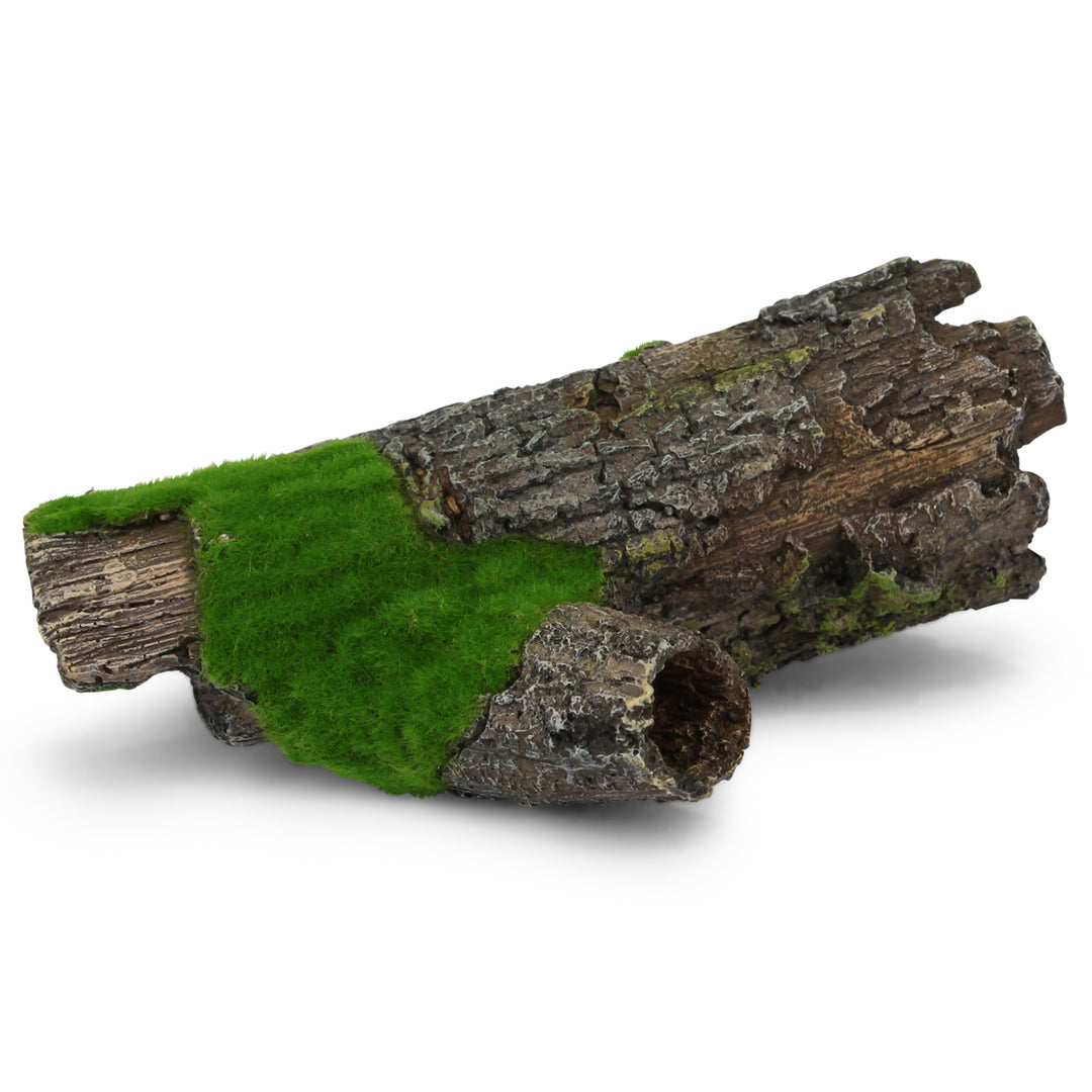 Aged Log With Textured Moss - Medium - Kazoo Pet Co