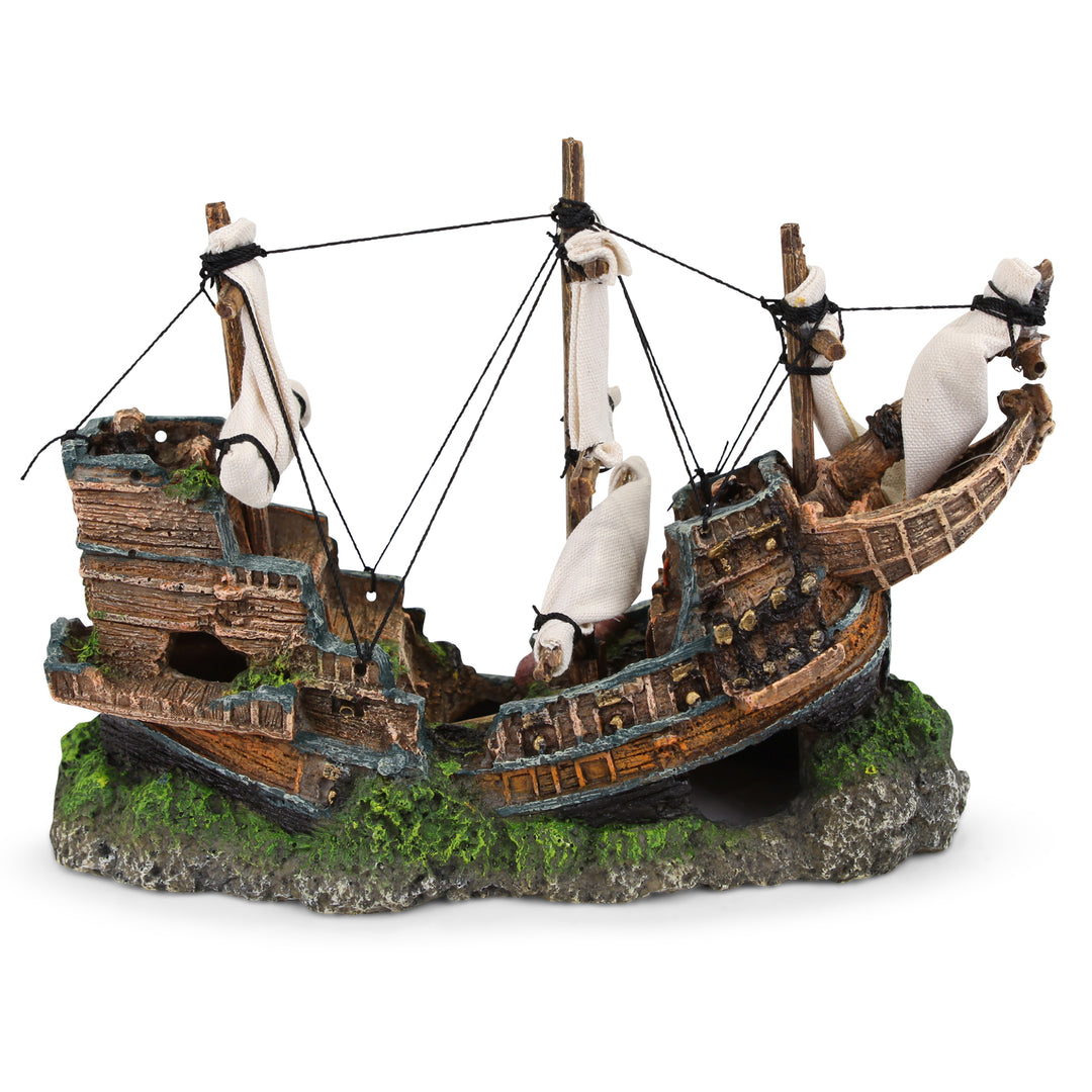 Shipwreck With Sail - Medium - Kazoo Pet Co