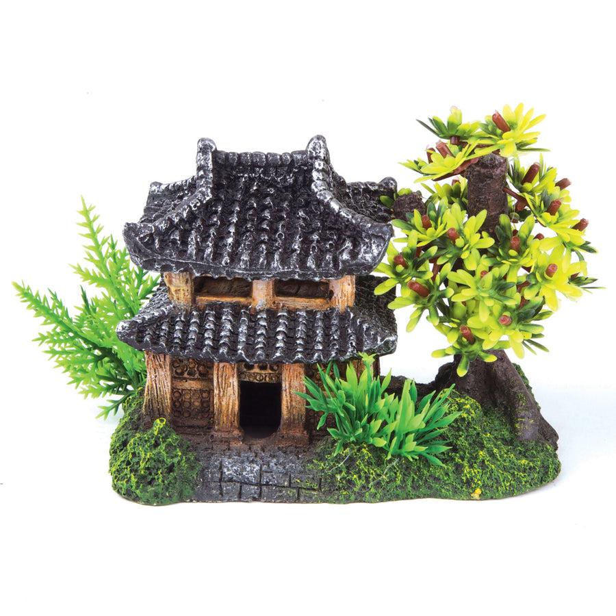 Jungle Hut With Plants - Medium - Kazoo Pet Co